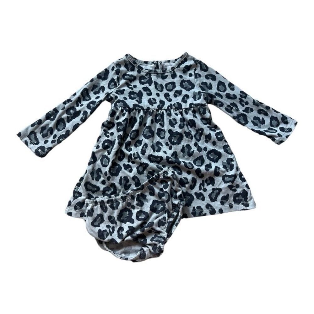 Baby Girls Wonder Nation Animal Print Long Sleeve Dress w Bloomers - Sz 24 mo